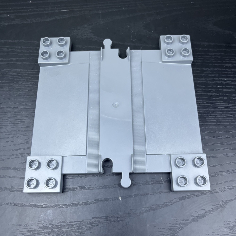 LEGO DUPLO Light Gray Train Track Straight Crossing Replacement Track Piece